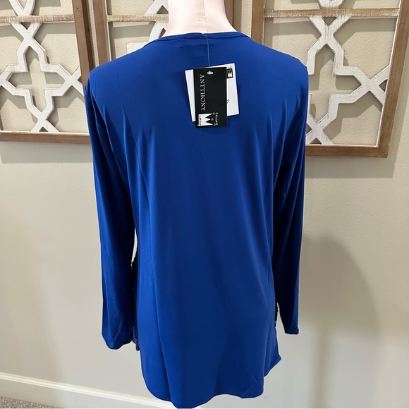 Women’s Size Medium Antthony Original Blue Sequin Blouse - Picture 7 of 7